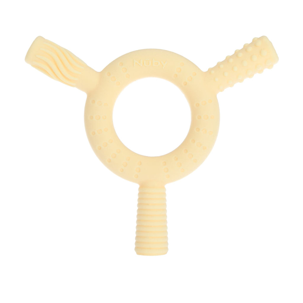 Hollow Sensory Tube Teethers | Green/Yellow